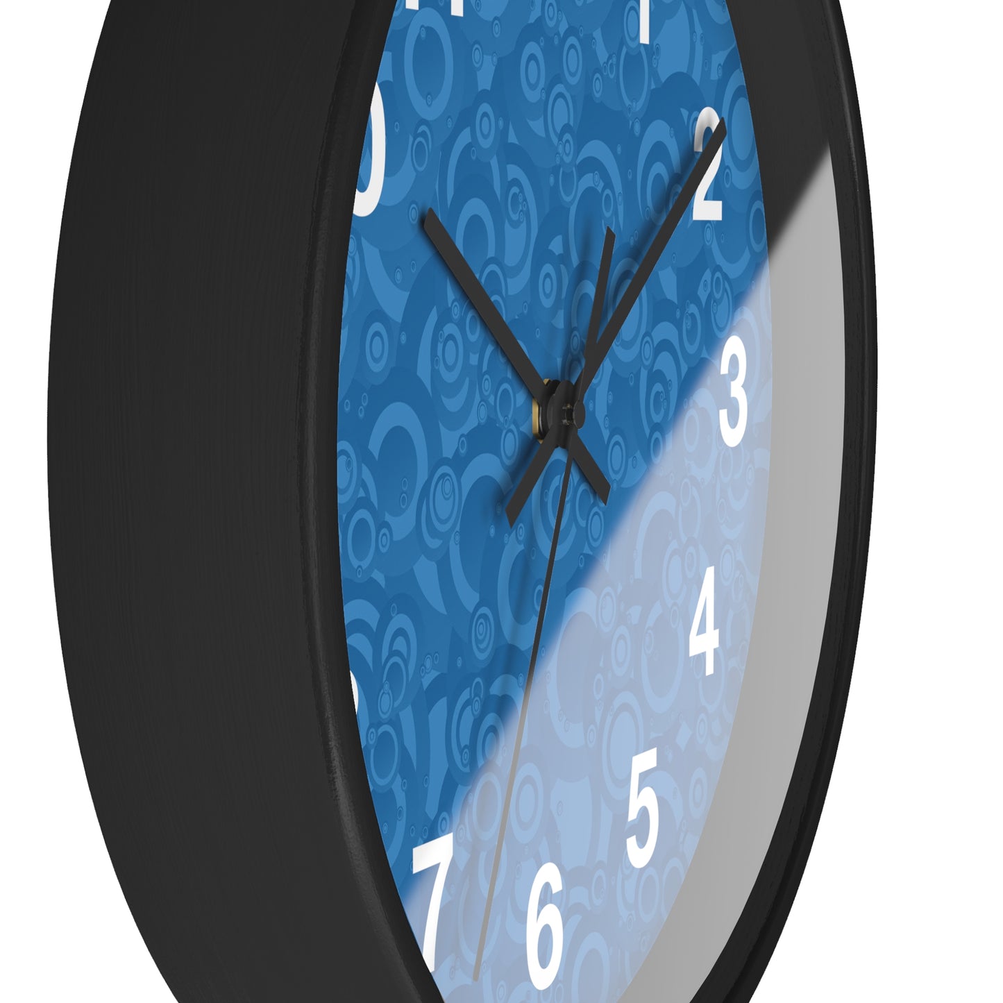 Modern Abstract Wall Clock, Home Decor, Unique Gift, Blue Pattern Clock, Wall Art for Living Room, Office Decor