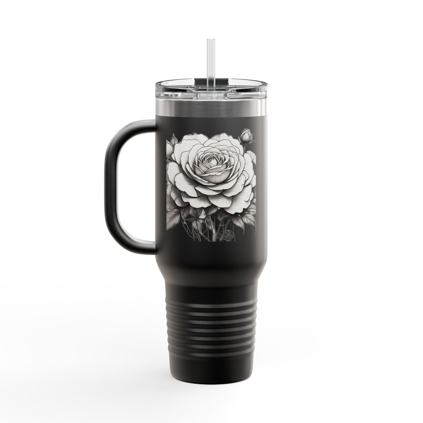 Stylish Insulated Travel Mug with Floral Design, 40oz Coffee Cup, Perfect for Road Trips, Gifts for Her, Eco-Friendly Drinkware