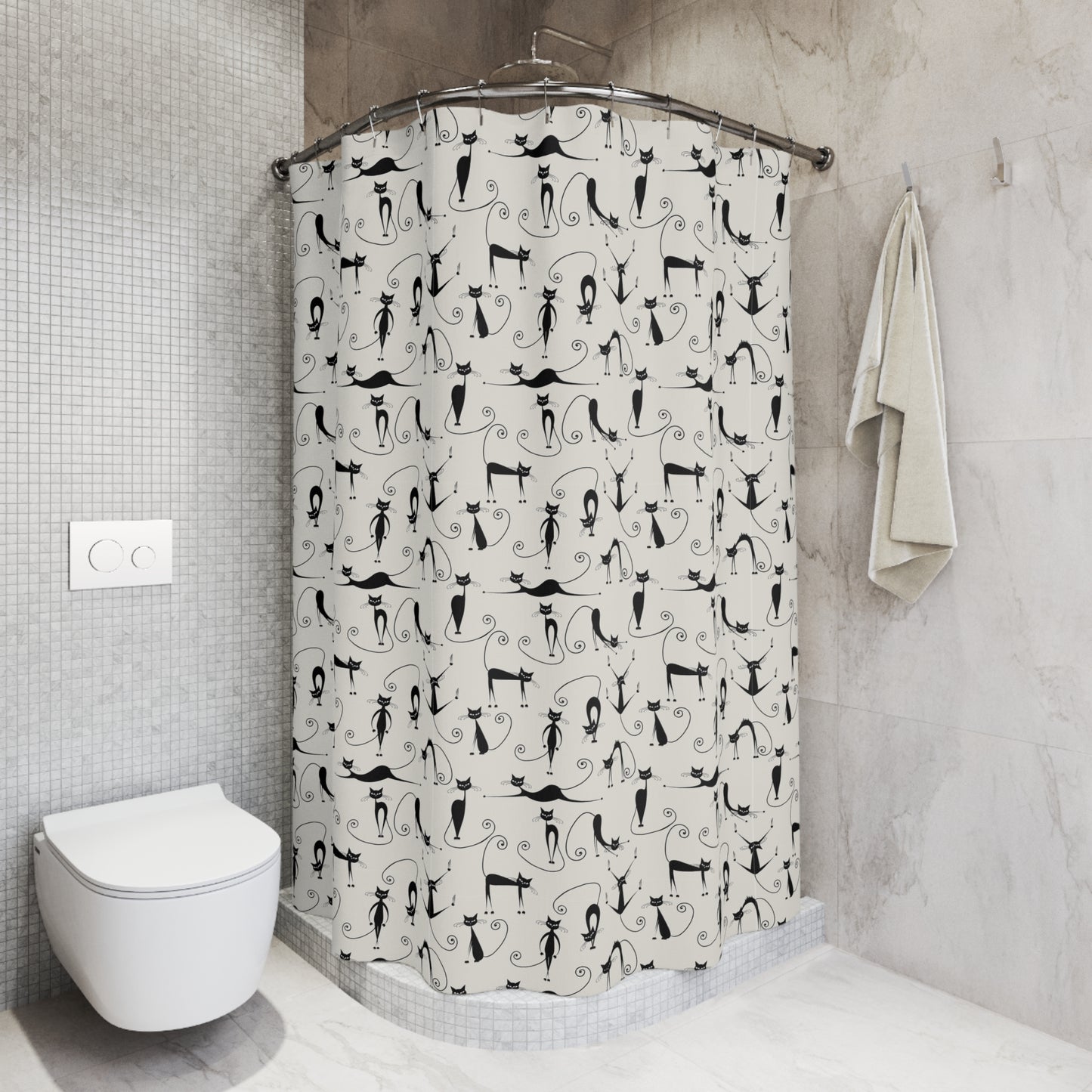 Stylish Cat Print Shower Curtain - Perfect for Cat Lovers, Home Décor, Bathroom Upgrade, Gift for Pet Owners, Unique Cat Art