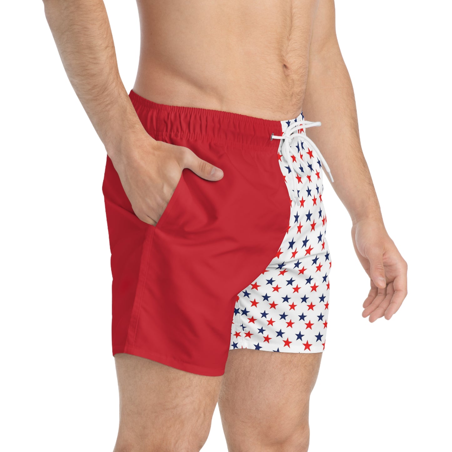 Patriotic Star Pattern Swim Trunks - Perfect for Summer Fun, Beach Days, Pool Parties, Fourth of July, Vacation Wear