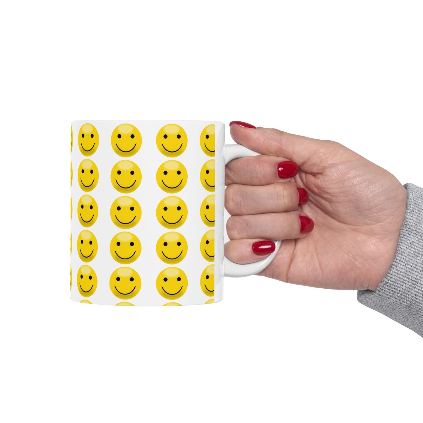 Happy Face Ceramic Mug | Smiley Coffee Cup, Gift for Friends, Cute Kitchen Decor, Cheerful Drinkware, Perfect for Birthdays