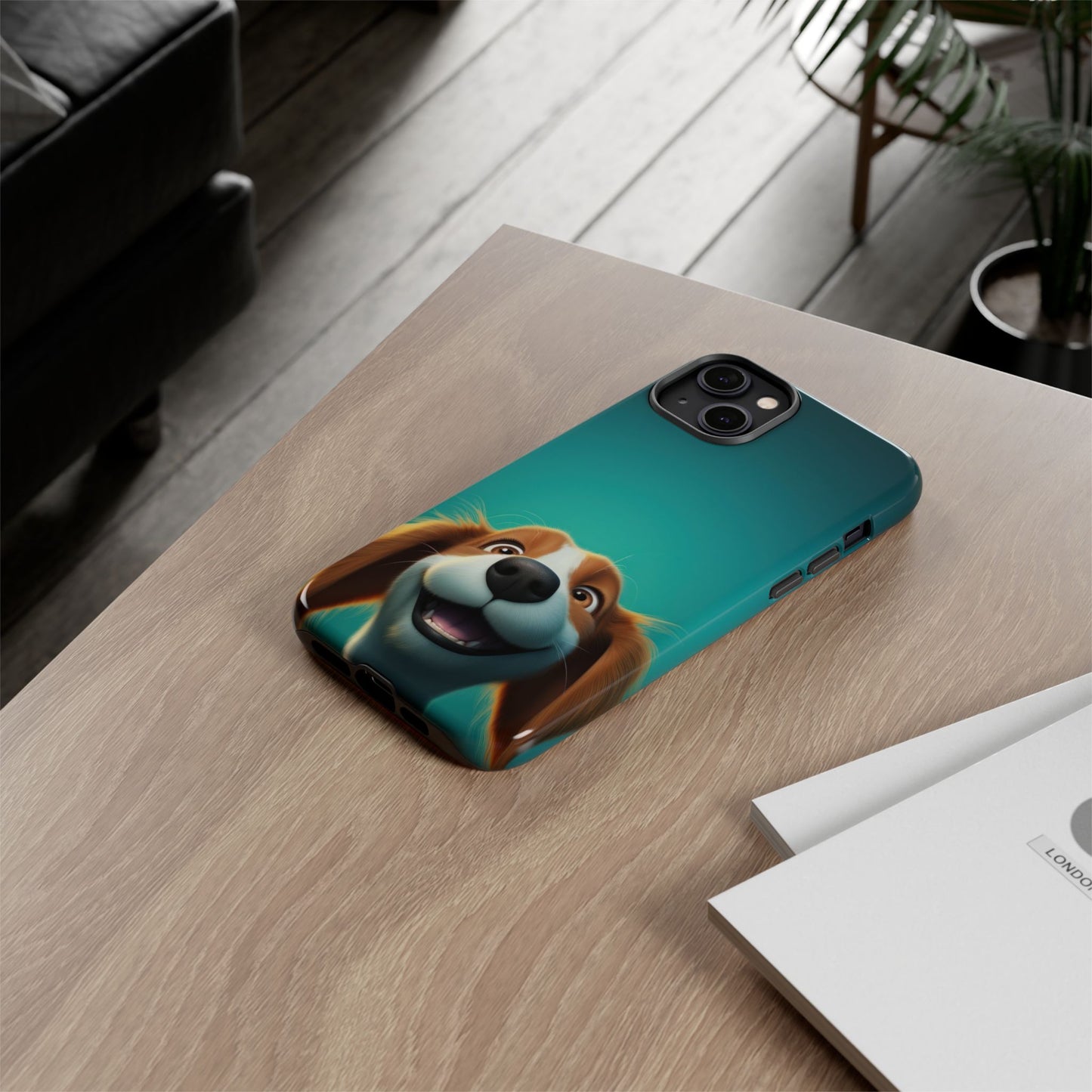 Happy Dog Phone Case — Cute Cartoon Puppy Protective Phone Cover
