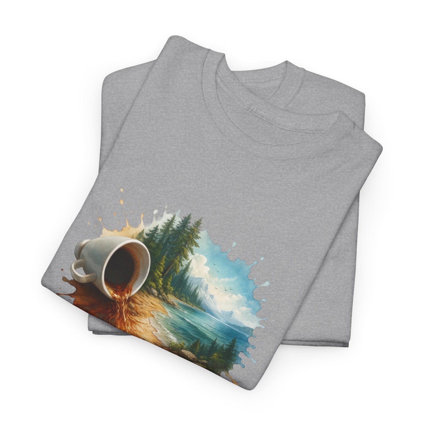 Nature-Inspired Unisex Heavy Cotton Tee, Casual Outfit, Gift for Nature Lovers, Camping Apparel, Outdoor Adventure Shirt