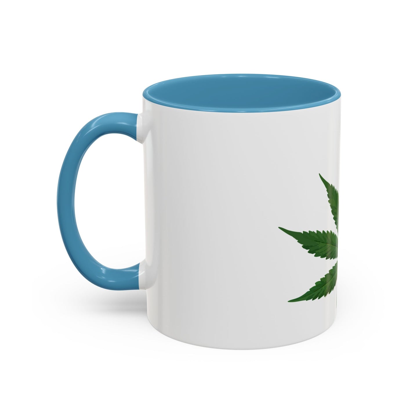 Marijuana Leaf Accent Coffee Mug | Cannabis Lover's Gift, Unique Coffee Cup, Pothead Mug, Stoner Gift Idea, Greenery Decor