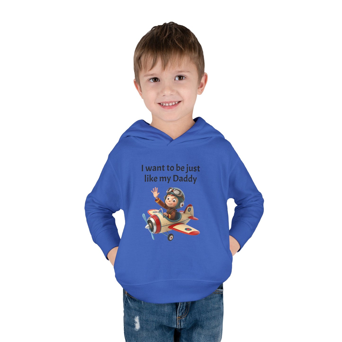 Whimsical Toddler Hoodie - I Want to Be Just Like My Daddy, Kids Pullover