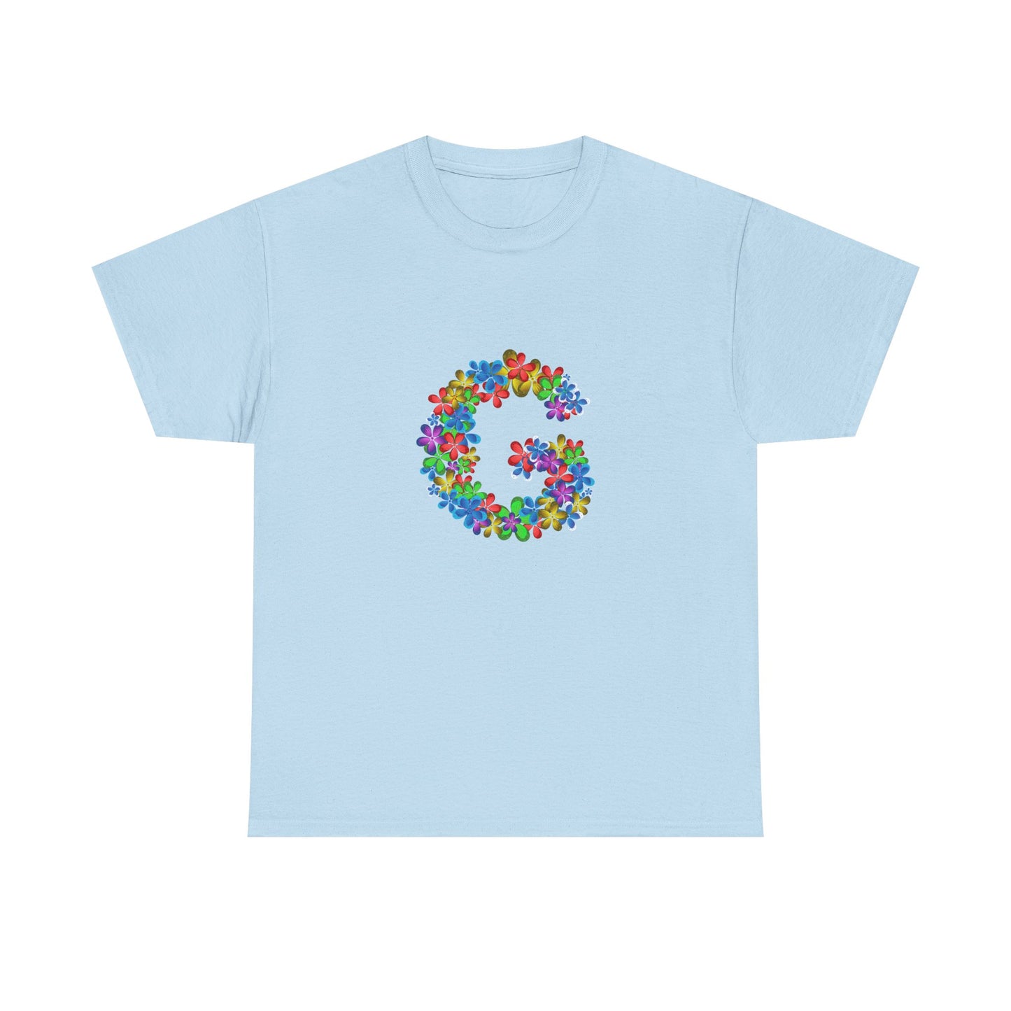 Floral Initial Unisex Tee - Personalized Gift, Casual Summer Wear, Birthday Present, Eco-Friendly Tee, Customizable Clothing