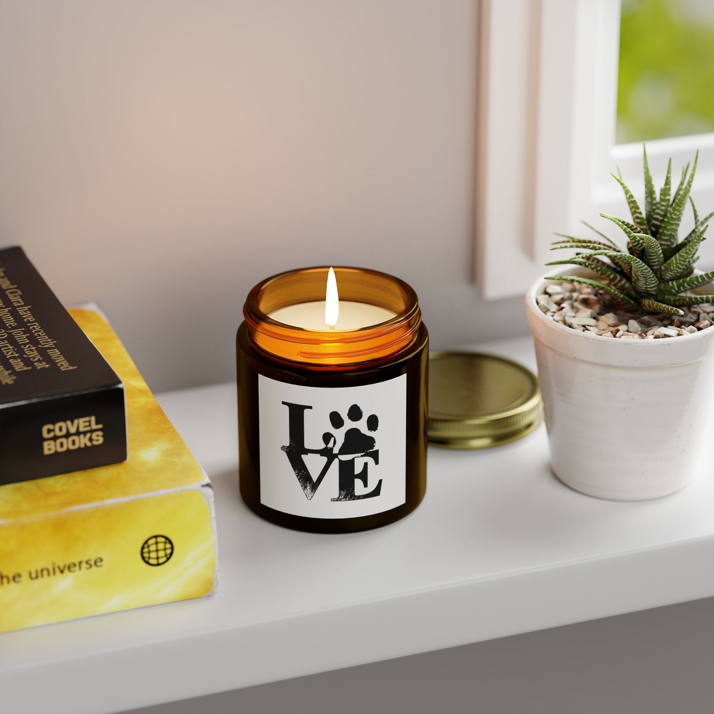 Pet Love Scented Candles - Coconut Apricot Wax for Dog Lovers, Gift for Pet Owners, Home Decor, Cozy Atmosphere, Valentine's Day