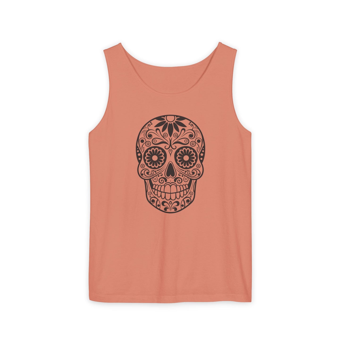 Skull Design Tank Top - Unisex, Cotton Muscle Tee for Festivals
