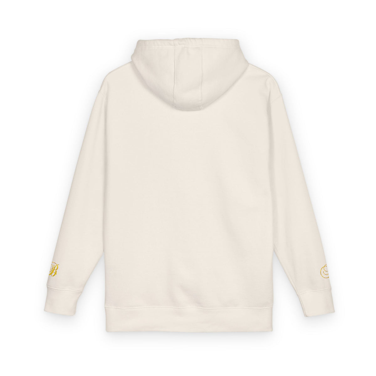 Coral Gold Floral Initial Hoodie — Monogram 'B' Casual Pullover