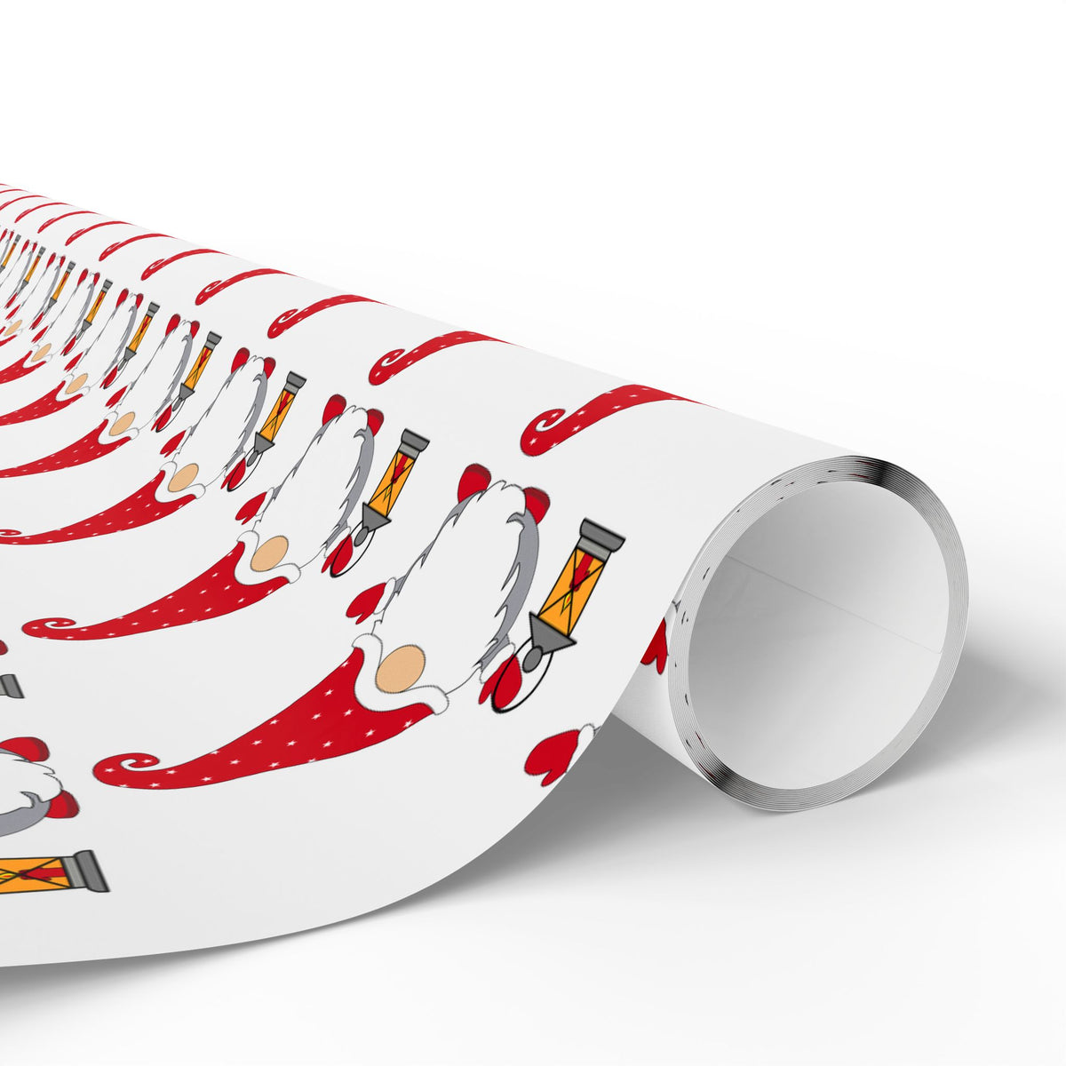 Christmas Gnome Wrapping Paper — Repeating Red Gnome Pattern for Holiday Gift Wrap