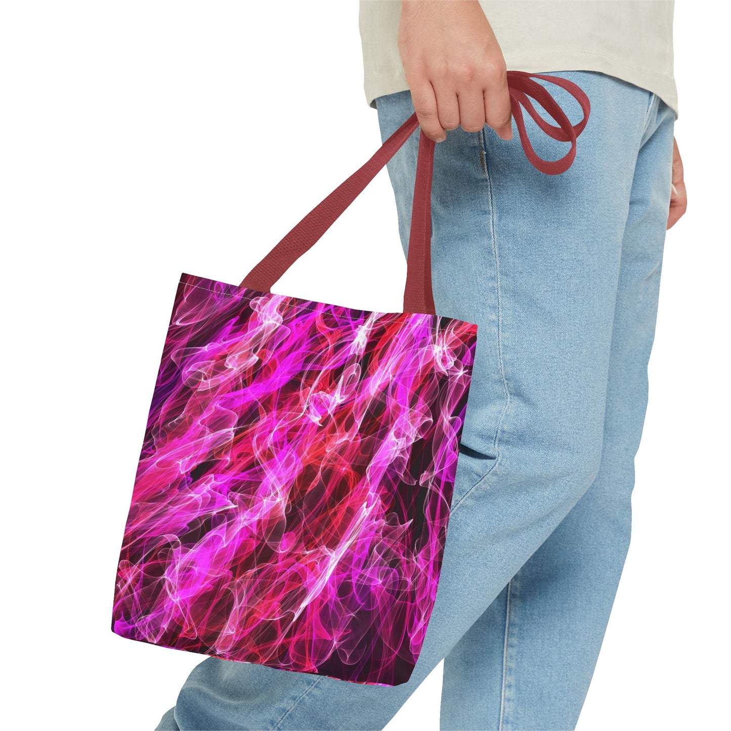 Vibrant Abstract Tote Bag, Colorful Shopping Bag