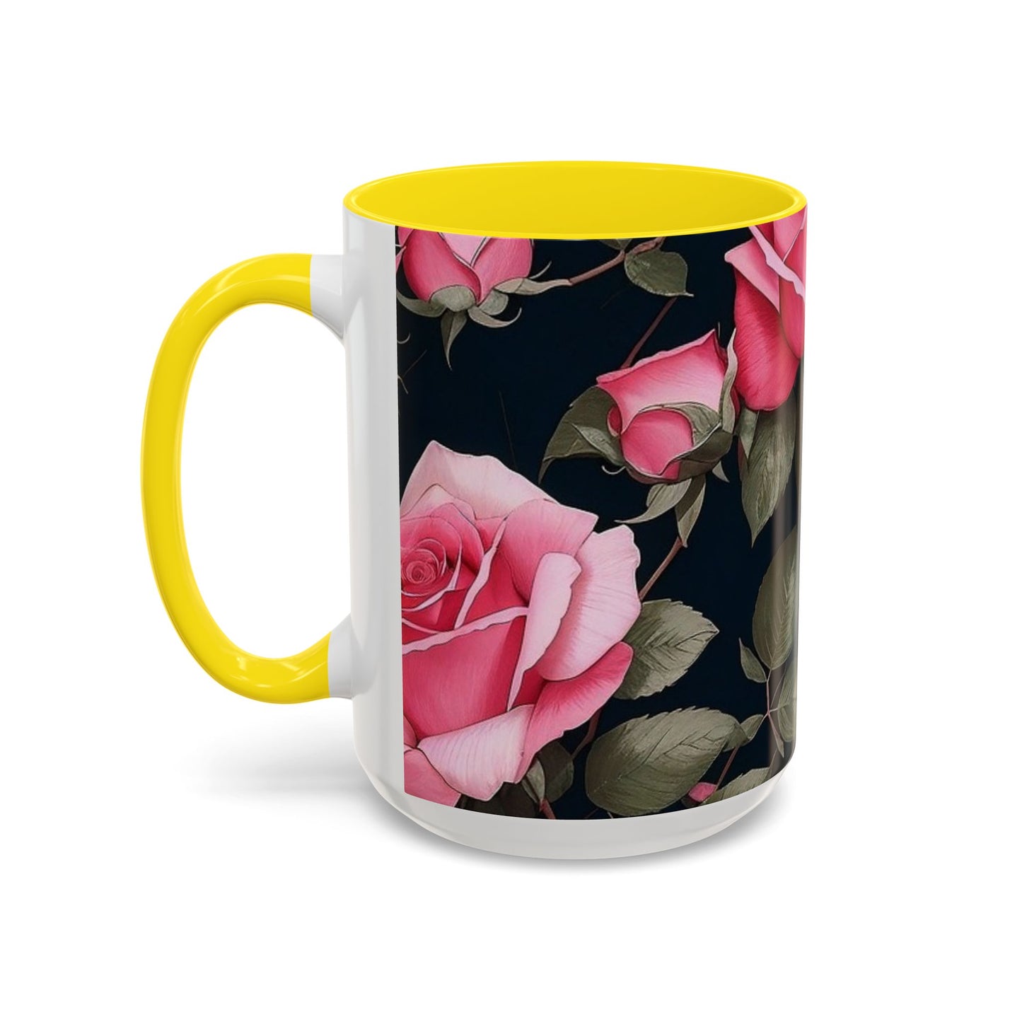 Floral Accent Coffee Mug, Gift for Her, Cute Floral Mug, Spring Decor, Coffee Lover Gift
