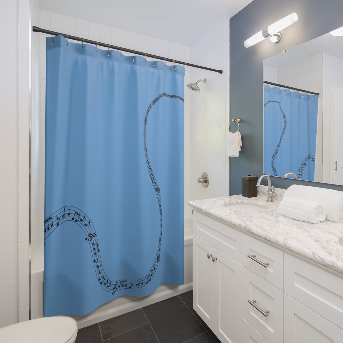 Copy of Musical Notes Shower Curtain, Elegant Bath Decor for Music Lovers, Bathroom Accessory, Gift for Musicians, Home Improvement