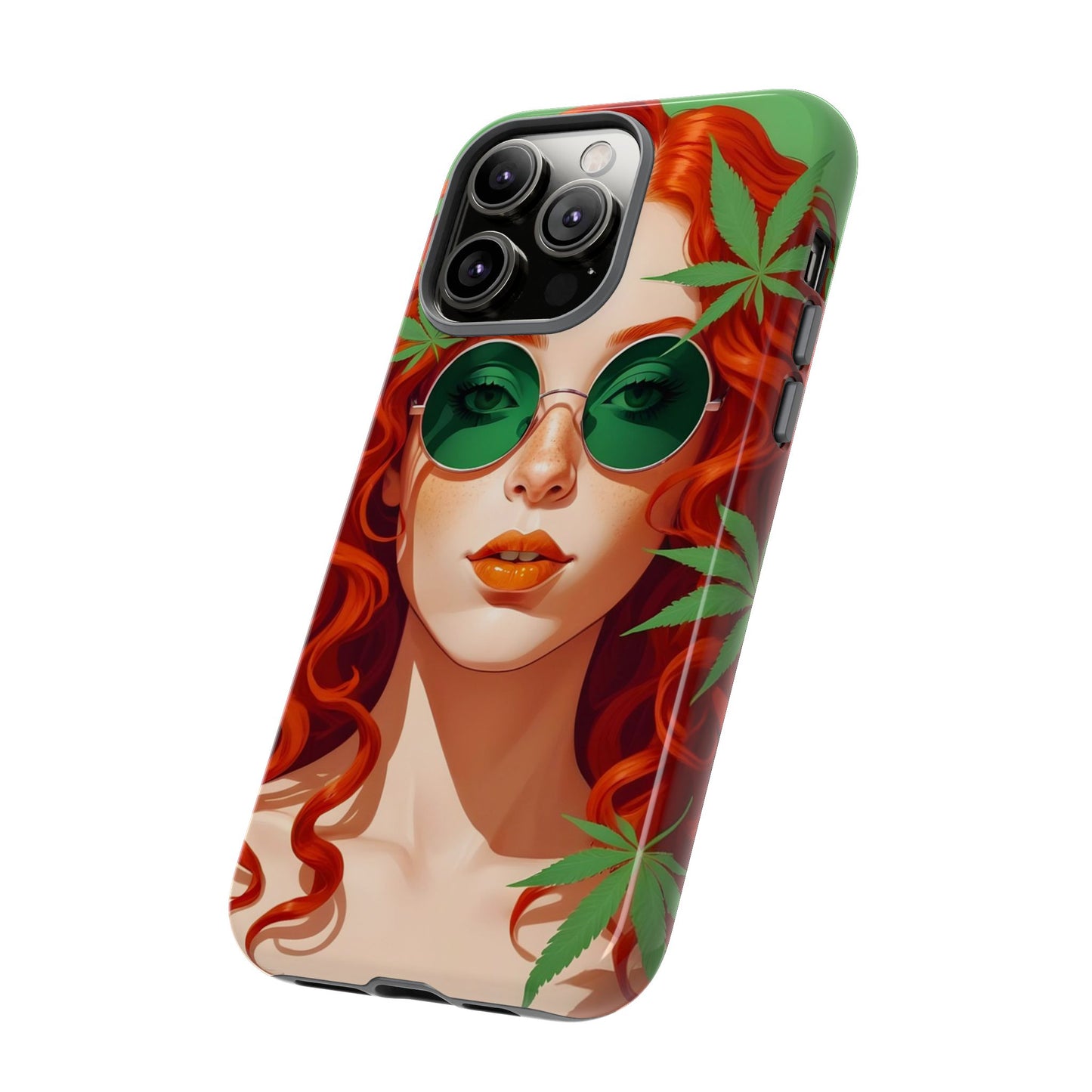 Vibrant Phone Case with Retro Greenery Design, Trendy Case for Casual Look, Gift for Her, Summer Vibes, Unique Phone Accessory