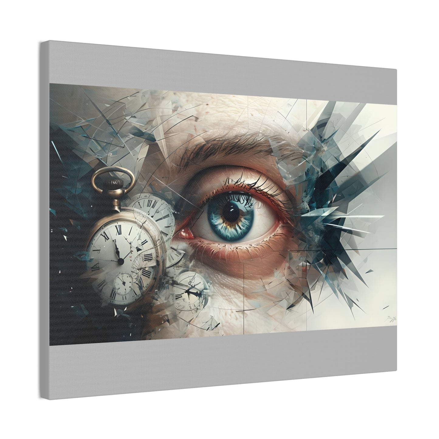 Surreal Canvas Wall Art, Eye with Vintage Clock