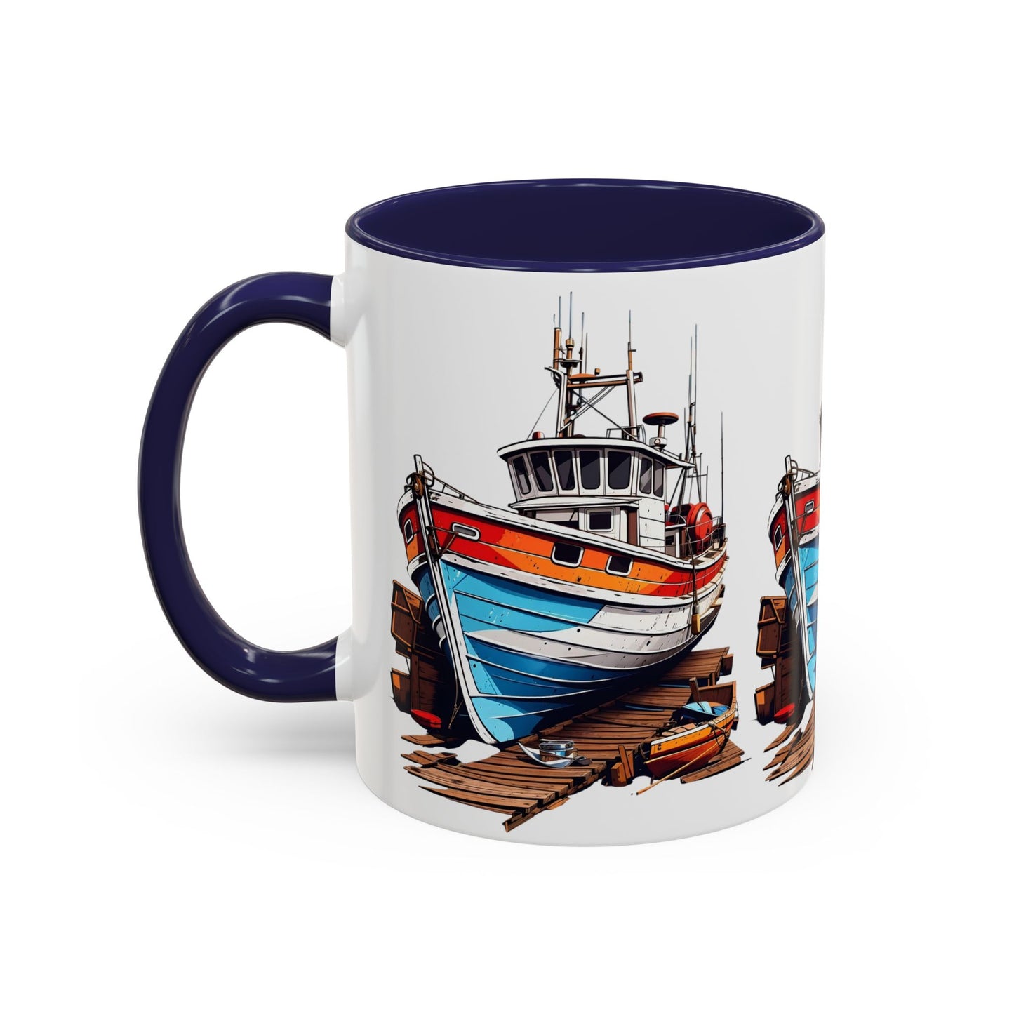Nautical Accent Coffee Mug | Perfect for Boat Lovers, Sailor Gifts, Coastal Decor, Unique Gift Idea, Custom Artwork Mug
