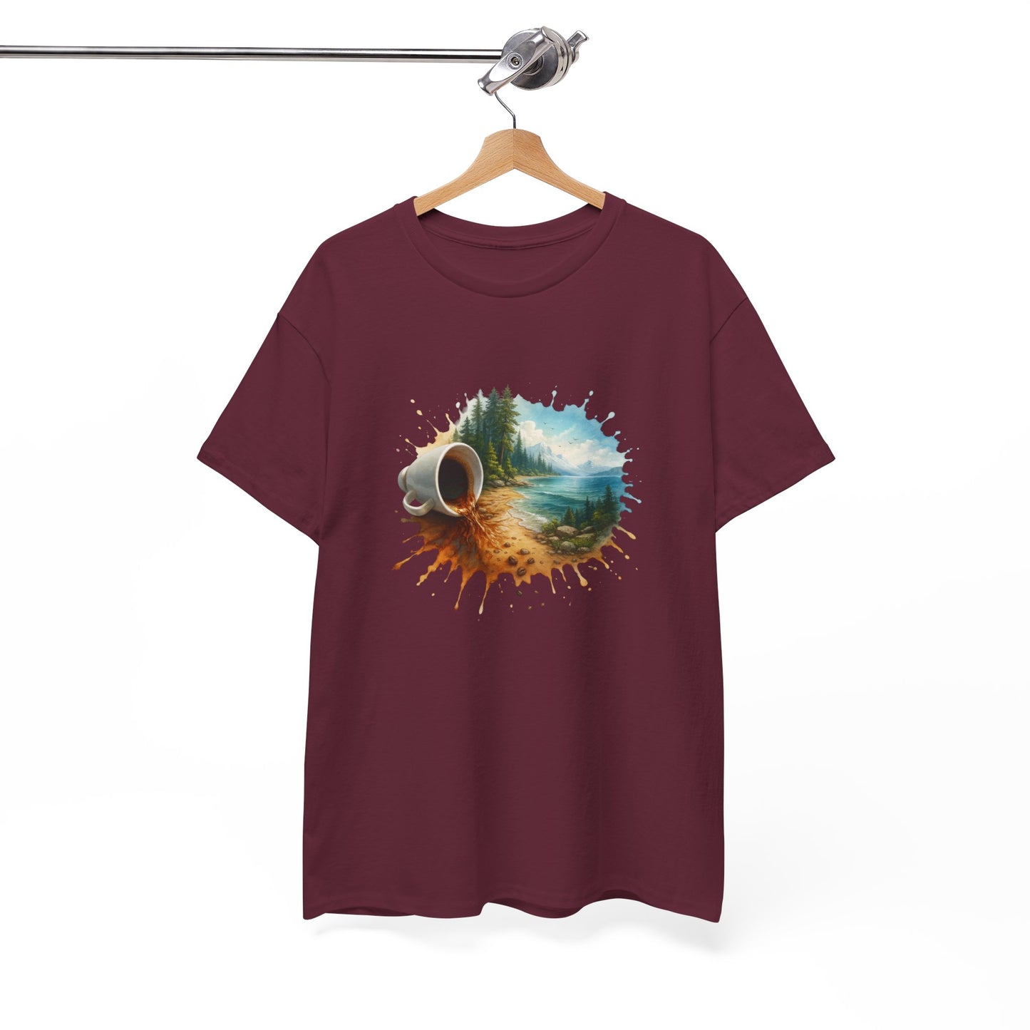 Nature-Inspired Unisex Heavy Cotton Tee, Casual Outfit, Gift for Nature Lovers, Camping Apparel, Outdoor Adventure Shirt