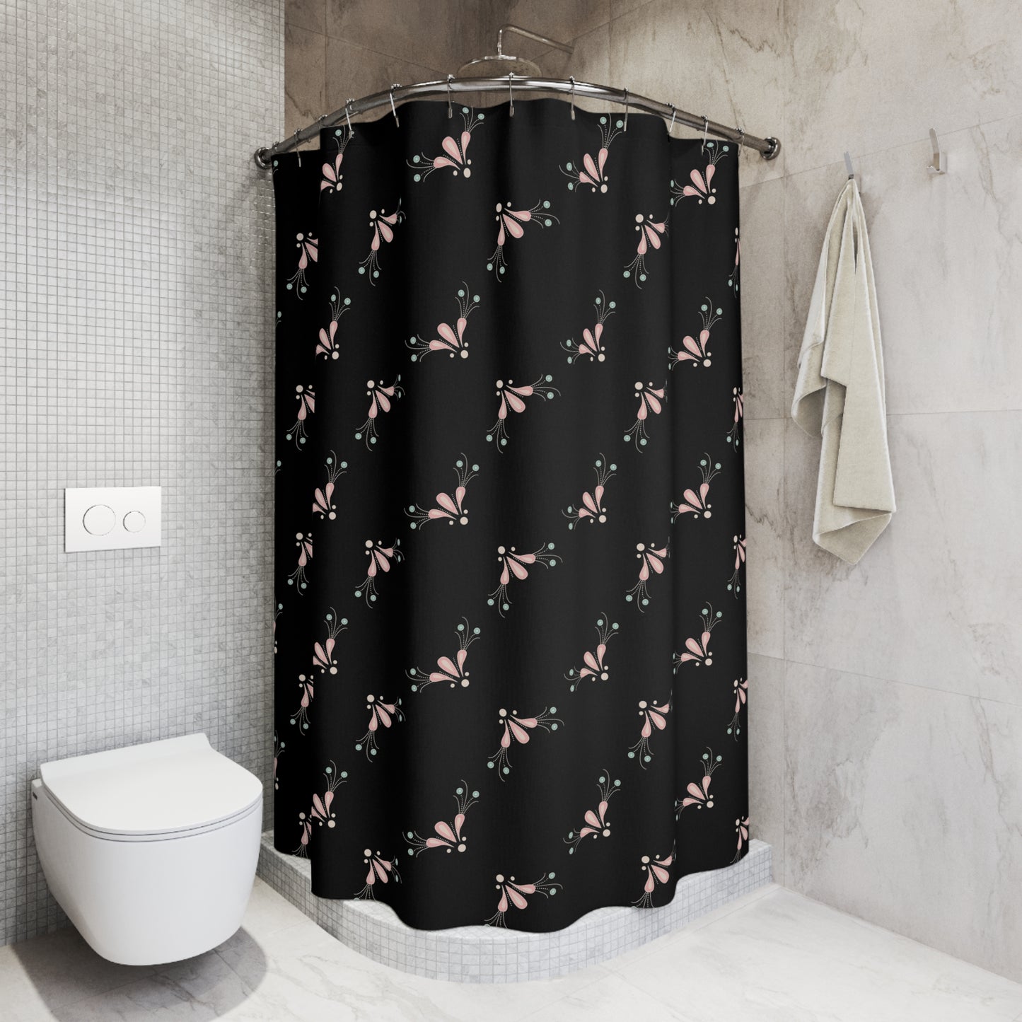 Elegant Floral Shower Curtain, Boho Bathroom Decor, Modern Home Accessory, Unique Gift for Housewarming, Stylish Privacy Solution