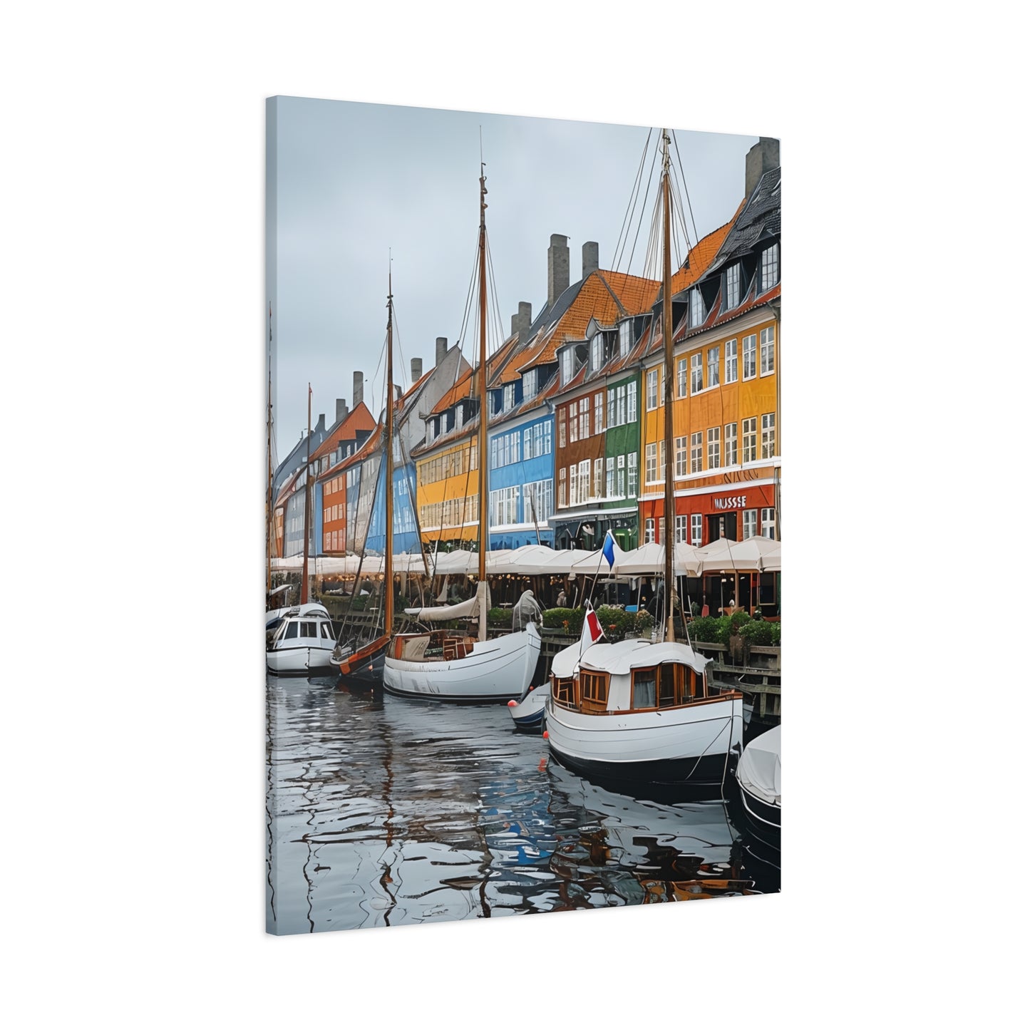 Coastal Canvas Print, Vibrant Harbor Art, Nautical Home Decor, Gift for Sailors, Maritime Wall Art