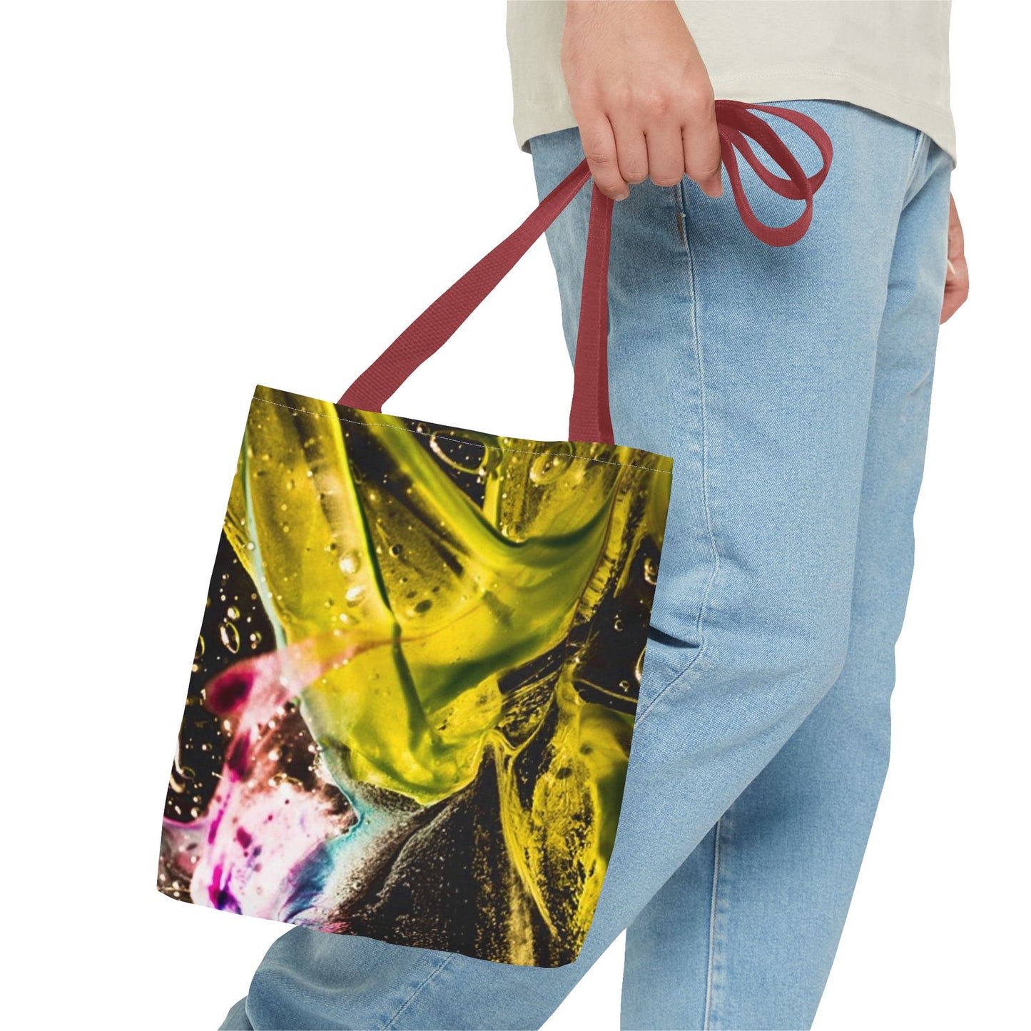 Vibrant Abstract Art Tote Bag, Colorful Reusable Shopper