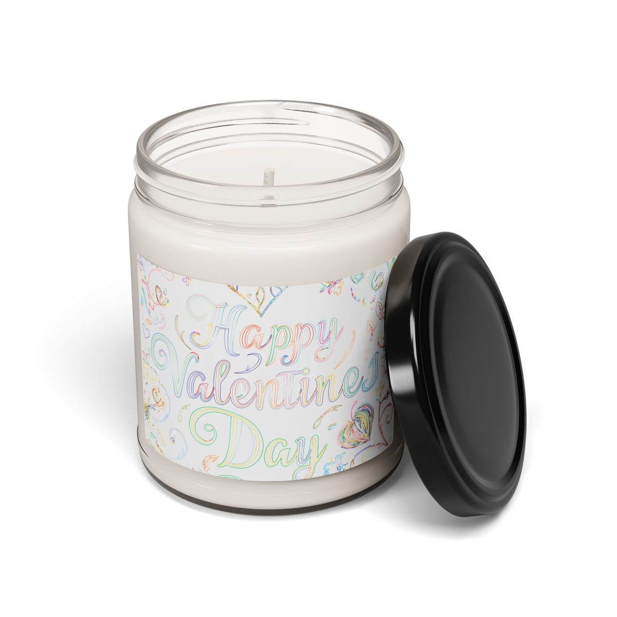 Valentine’s Day Soy Candle — 9oz Scented Jar (Happy Valentine’s Day Pastel Label)