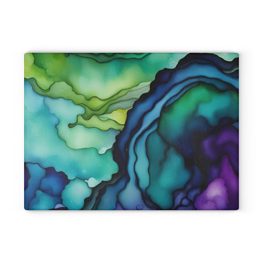 Abstract Marble Glass Cutting Board | Kitchen Decor, Unique Gift, Housewarming, Cooking, Culinary Art