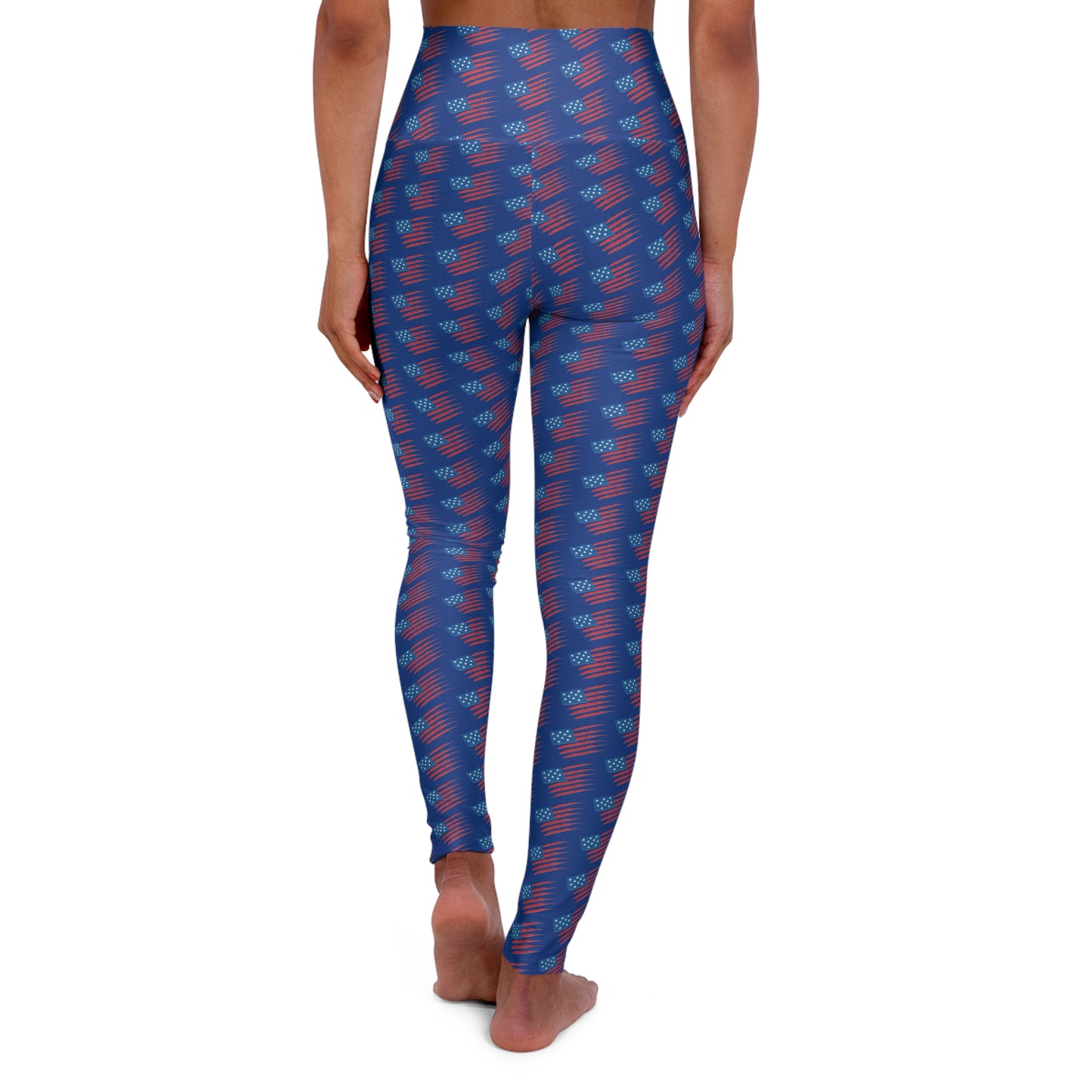 Patriotic High Waisted Yoga Leggings, Fitness Apparel, Workout Gear, AOP Leggings, Yoga Pants, Independence Day Gift