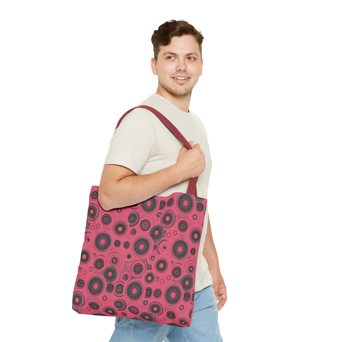 Colorful Retro Tote Bag, Stylish Beach Bag, Shopping Tote