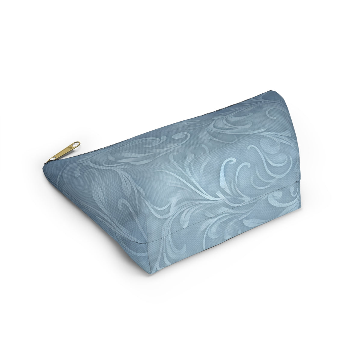 Blue Floral Swirl Accessory Pouch — T-Bottom Makeup & Travel Zip Bag