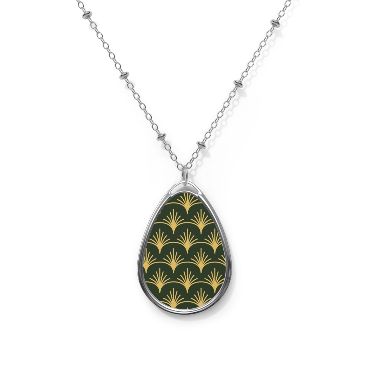 Oval Necklace - Green