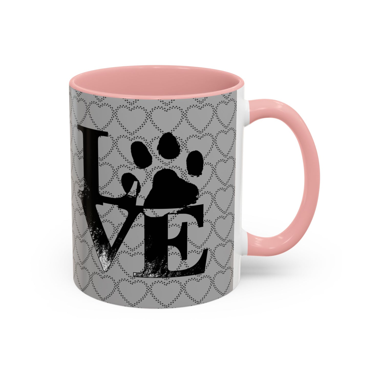 Chic Love Coffee Mug for Pet Lovers, Black Accent Mug, Valentine's Gift, Animal Lover Cup, Perfect for Hot Beverages