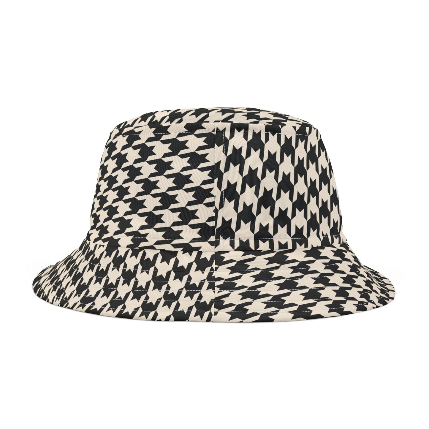 Chic Houndstooth Bucket Hat, Trendy Hat for Summer, Fashion Accessory, Gift for Her, Beach Style, Festival Ready