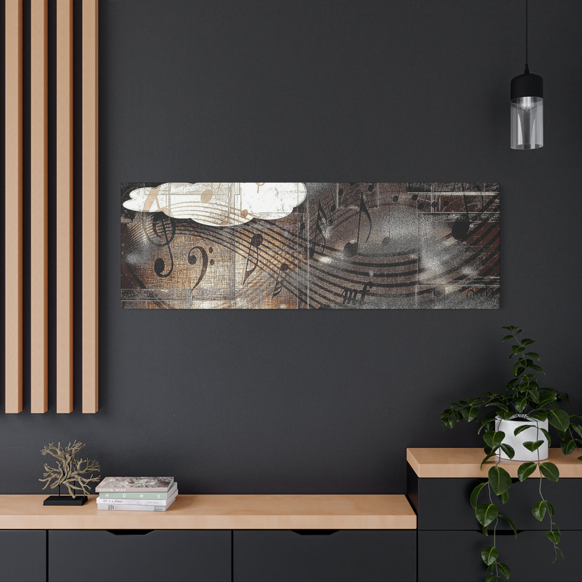 Abstract Musical Notes Matte Stretched Canvas Art (1.25")