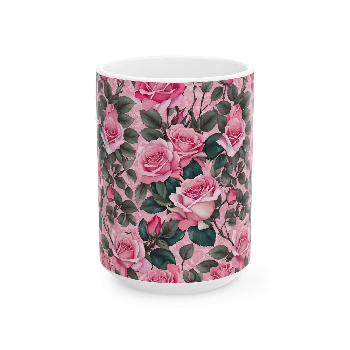 Floral Rose Ceramic Mug - Perfect Gift for Coffee Lovers, Tea, Mother's Day, Birthday, Home Decor, Kitchenware