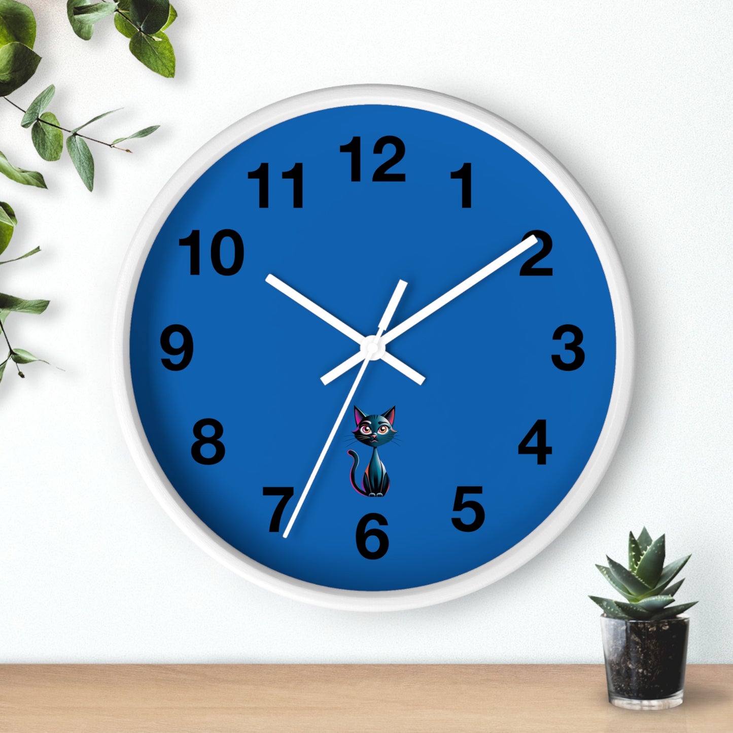 Cute Cat Wall Clock | Fun Home Decor, Cat Lovers Gift, Unique Wall Art, Cat Themed Birthday Gift, Colorful Clock