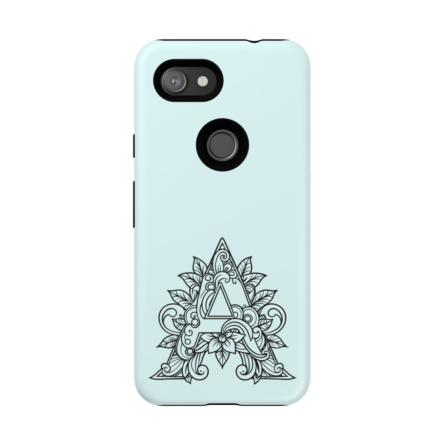 Personalized Tough Phone Case, Floral Monogram Cell Phone Cover, Custom Protective Case, Unique Gift, Birthday, Graduation