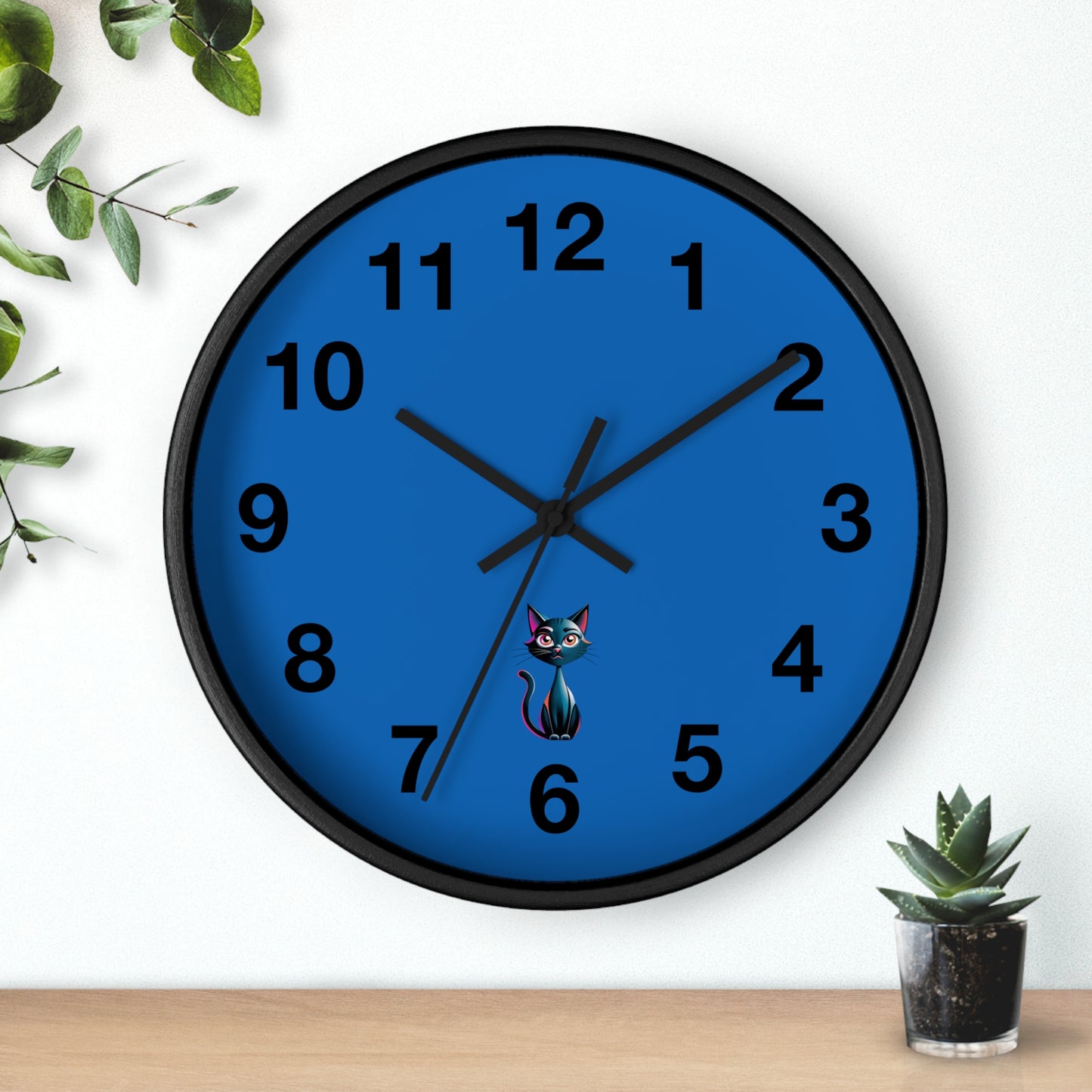 Cute Cat Wall Clock | Fun Home Decor, Cat Lovers Gift, Unique Wall Art, Cat Themed Birthday Gift, Colorful Clock