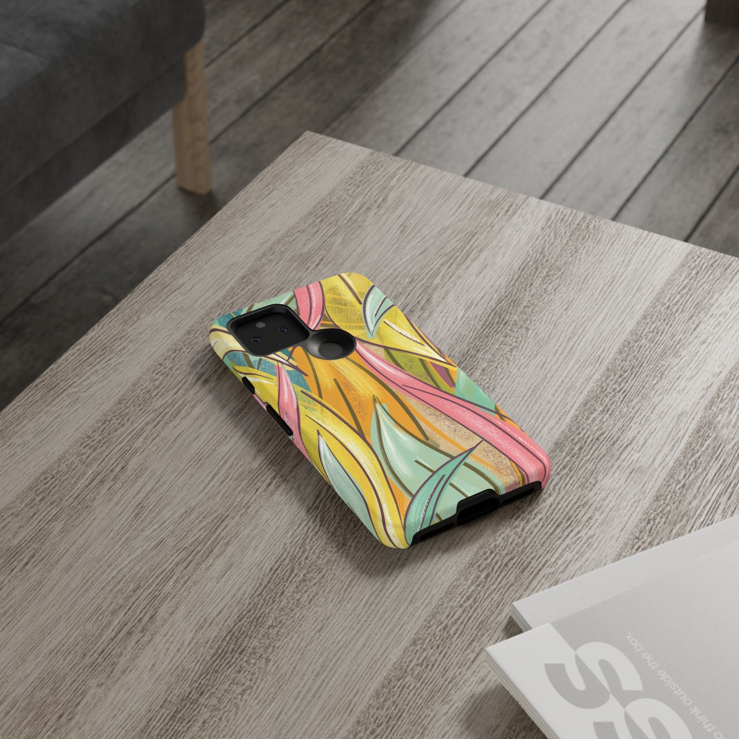 Vibrant Phone Case with Colorful Leaf Design, Tough Cases for Nature Lovers, Eco-Friendly Gift, Summer Vibes, Floral Phone Cover