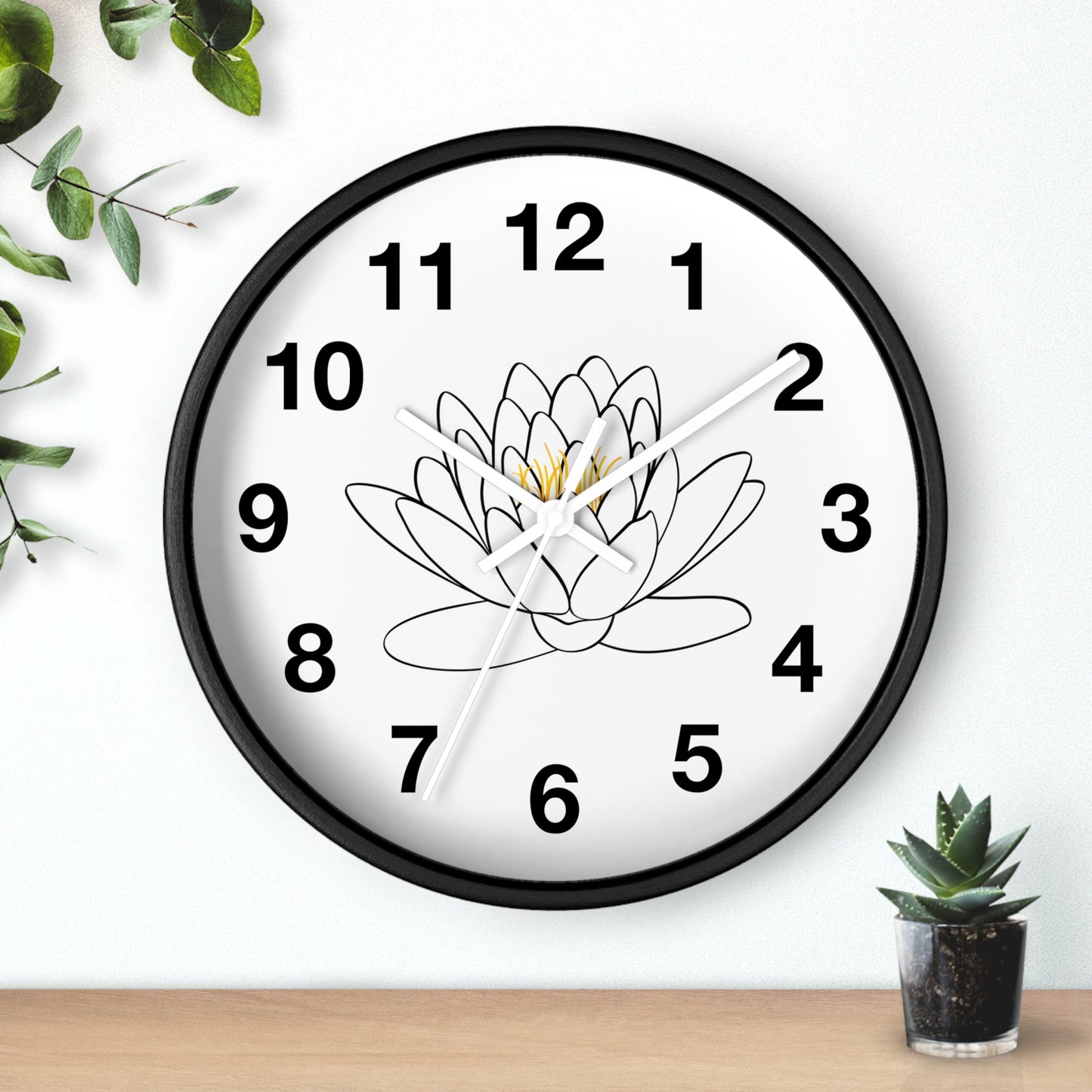 Lotus Flower Wall Clock, Boho Home Decor, Meditation Gift, Office Timepiece, Unique Wall Art, Zen Decor