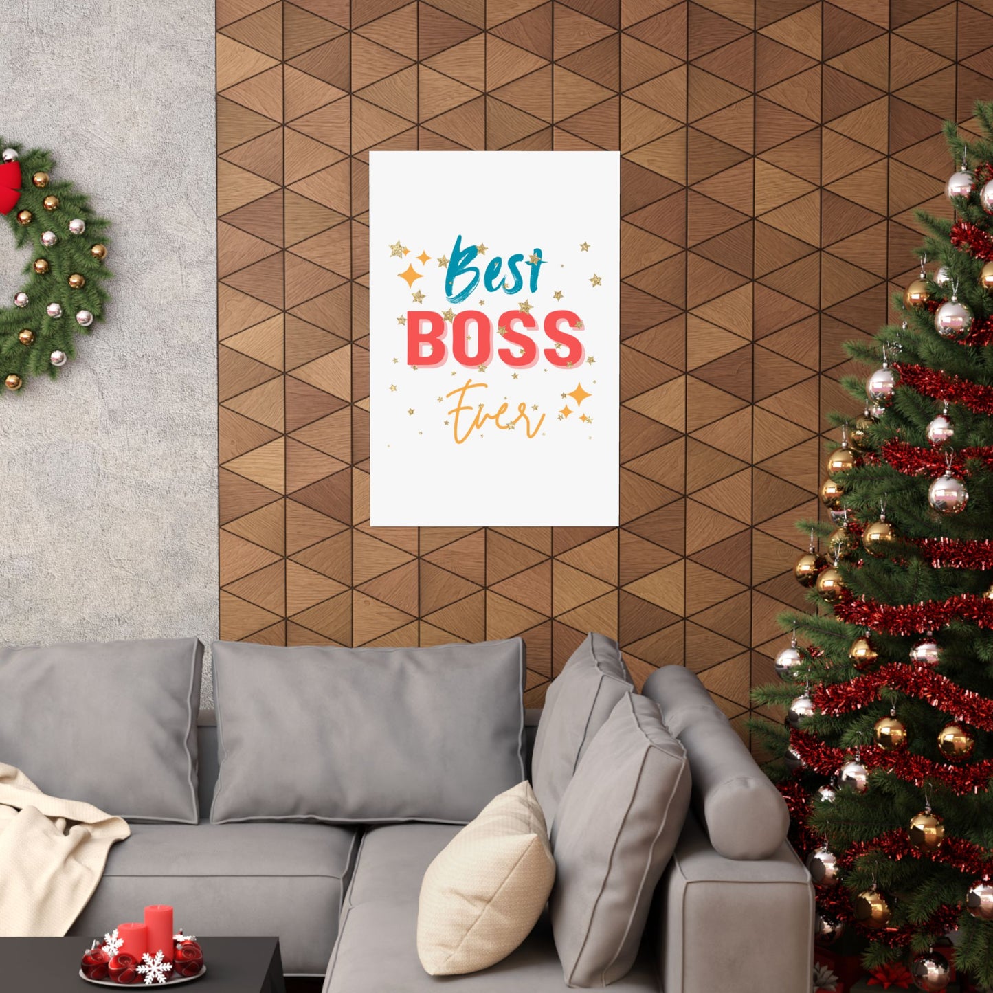 Best Boss Ever Vertical Poster, Inspirational Office Decor, Motivational Art
