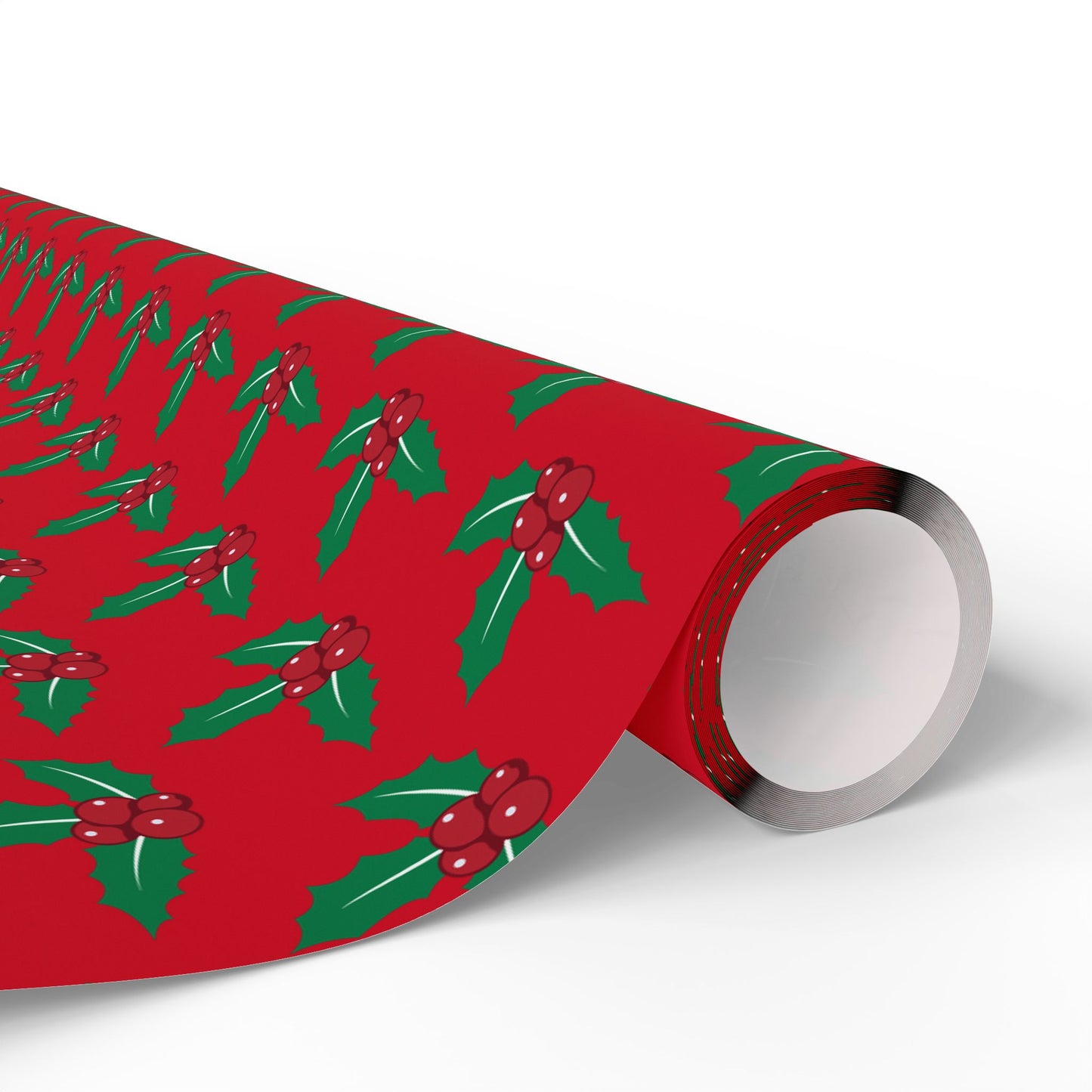 Festive Holiday Wrapping Paper, Green Holly Design for Christmas Gifts, Eco-Friendly Gift Wrap, Party Supplies, Decorative Paper