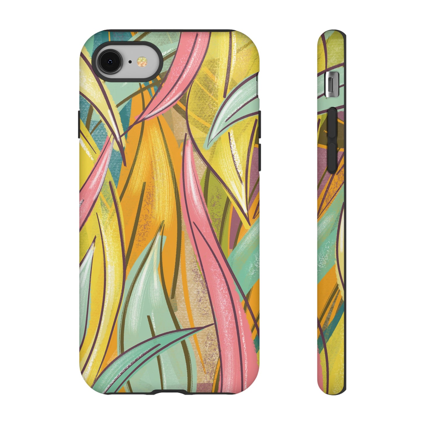 Vibrant Phone Case with Colorful Leaf Design, Tough Cases for Nature Lovers, Eco-Friendly Gift, Summer Vibes, Floral Phone Cover
