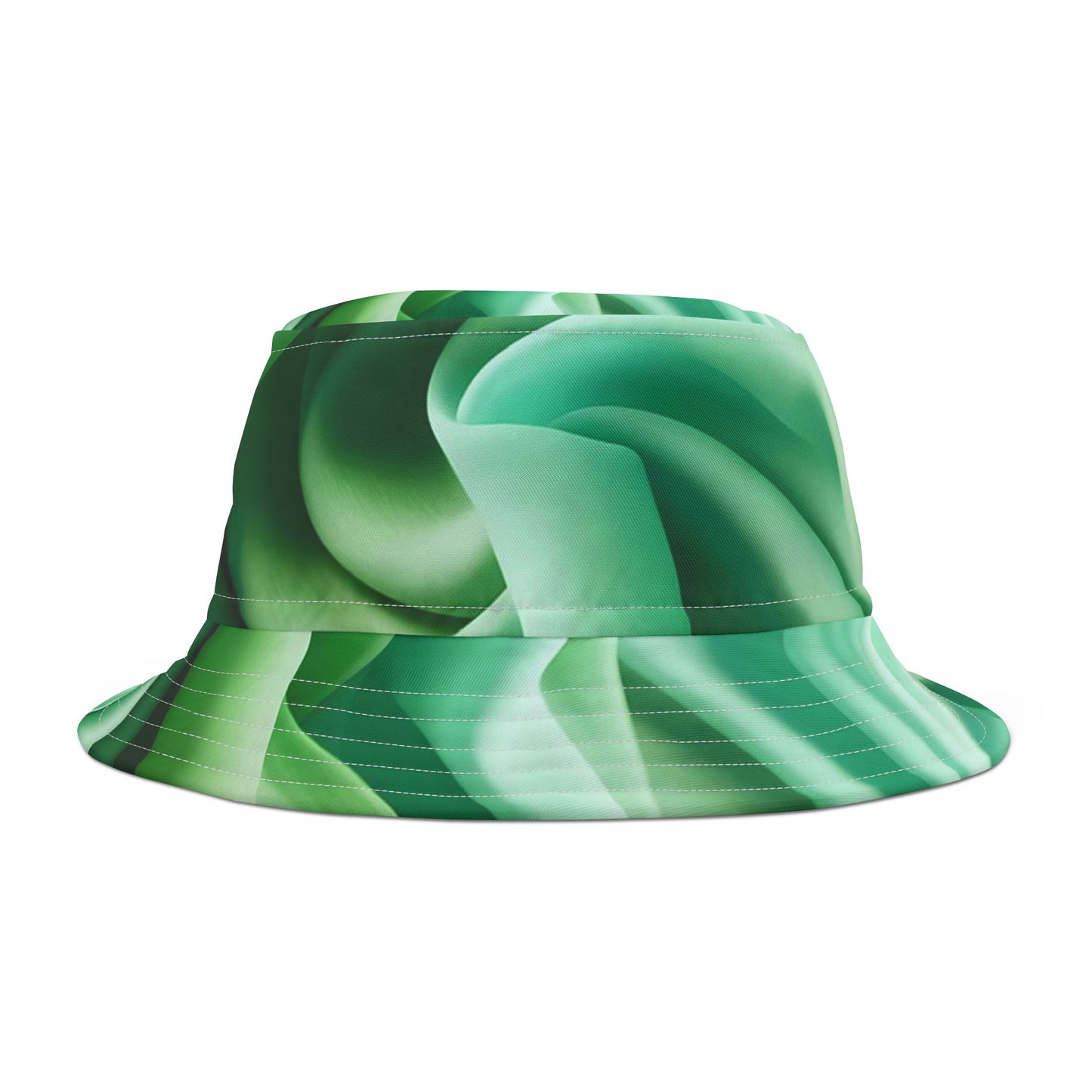 Stylish Green Swirl Bucket Hat | Summer Accessory, Beach Hat, Festival Wear, Unisex Headwear, Gift for Her/Him