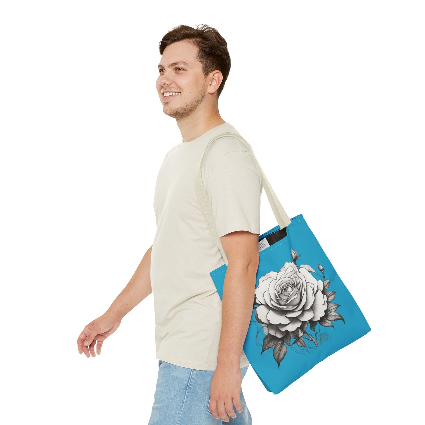 Elegant Floral Tote Bag with Roses, Chic Reusable Grocery Bag, Perfect Gift for Her, Stylish Handbag, Everyday Essentials