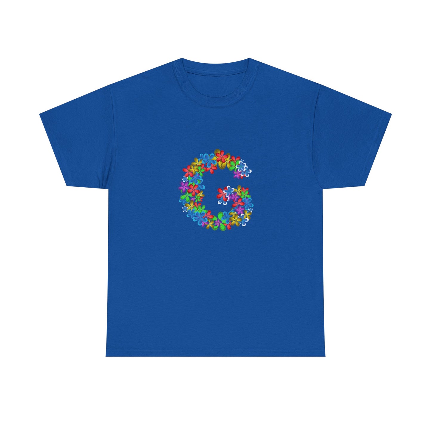 Floral Initial Unisex Tee - Personalized Gift, Casual Summer Wear, Birthday Present, Eco-Friendly Tee, Customizable Clothing
