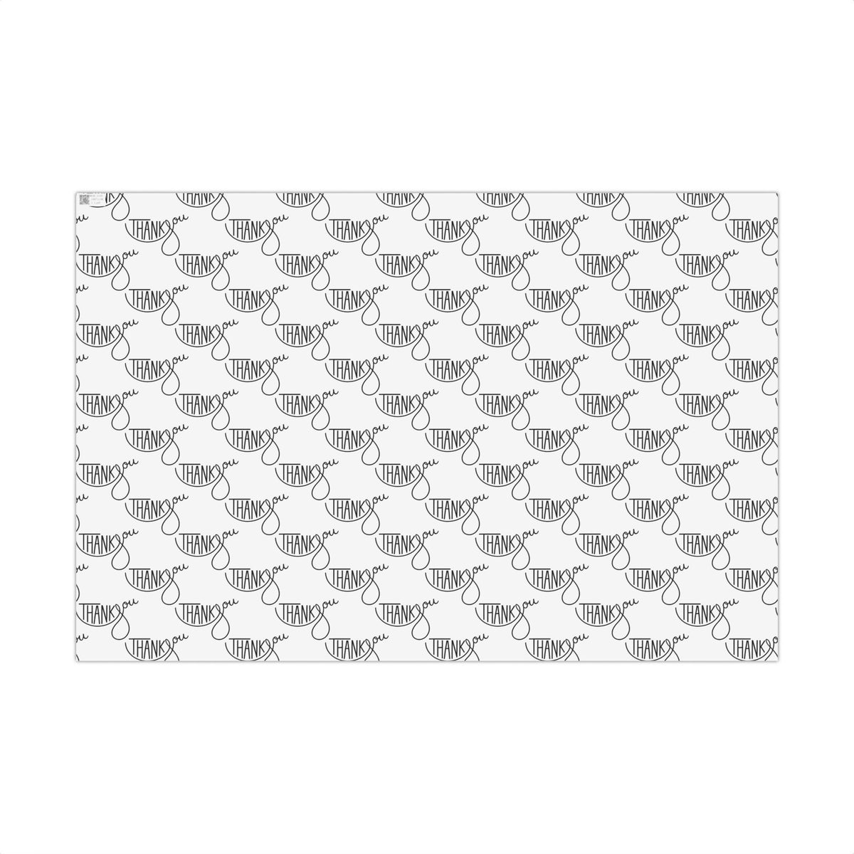 Thank You Gift Wrap Paper — Black Script 'Thank You' Pattern