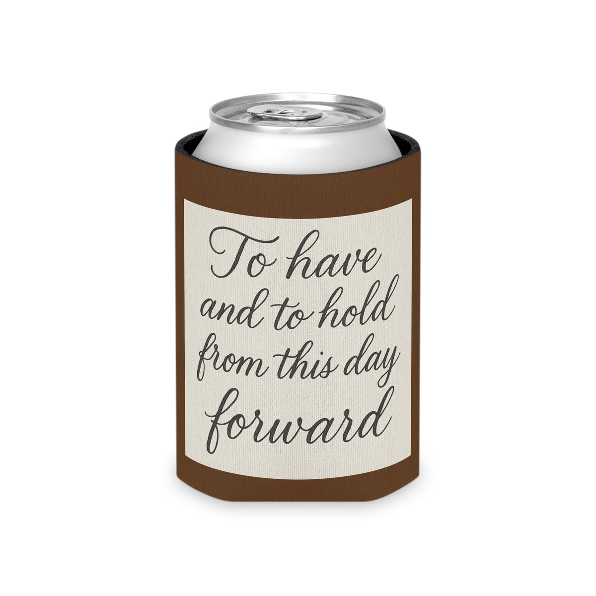 Rustic Wedding Can Cooler | Bridal Shower Favor, Cozies for Guests, Unique Gift, Toast to Love, Engagement Party Keepsake