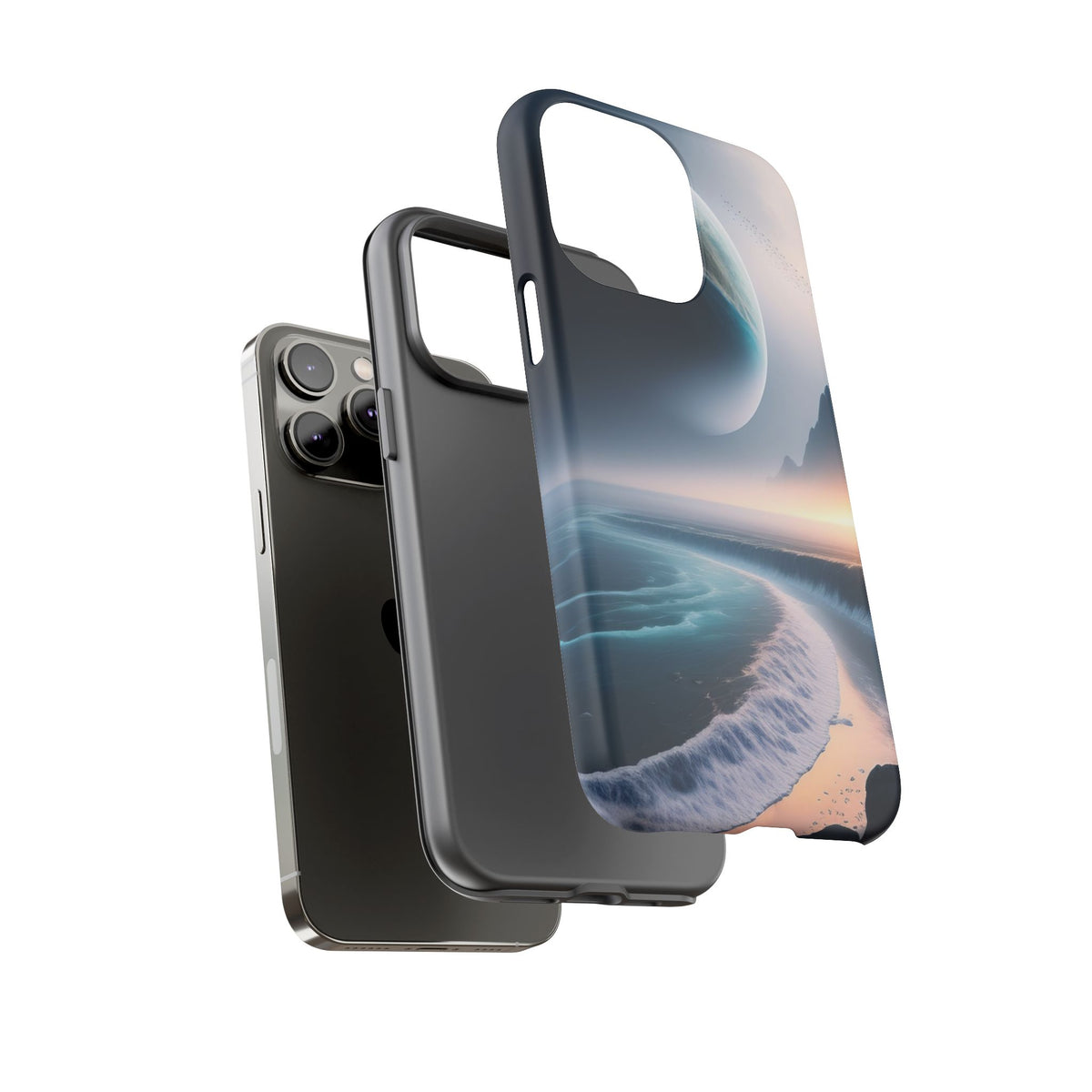 Galaxy Ocean Phone Case — Surreal Planet Beach Tough Case