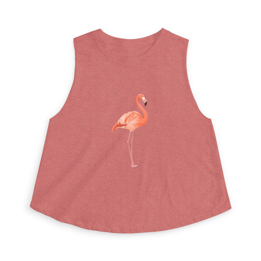 Flamingo Sketch Crop Top — Cute Tropical Graphic Tank