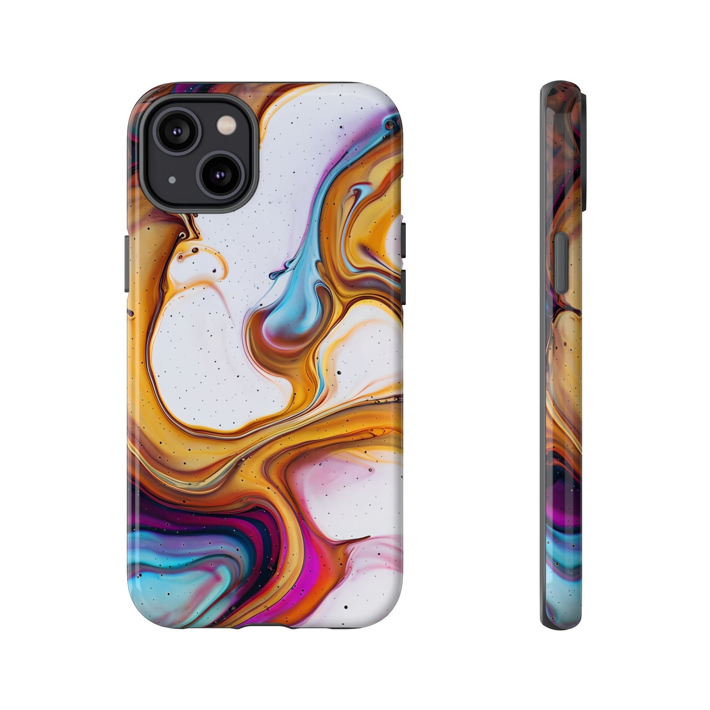 Artistic Phone Case, Tough Cases with Colorful Marble Design
